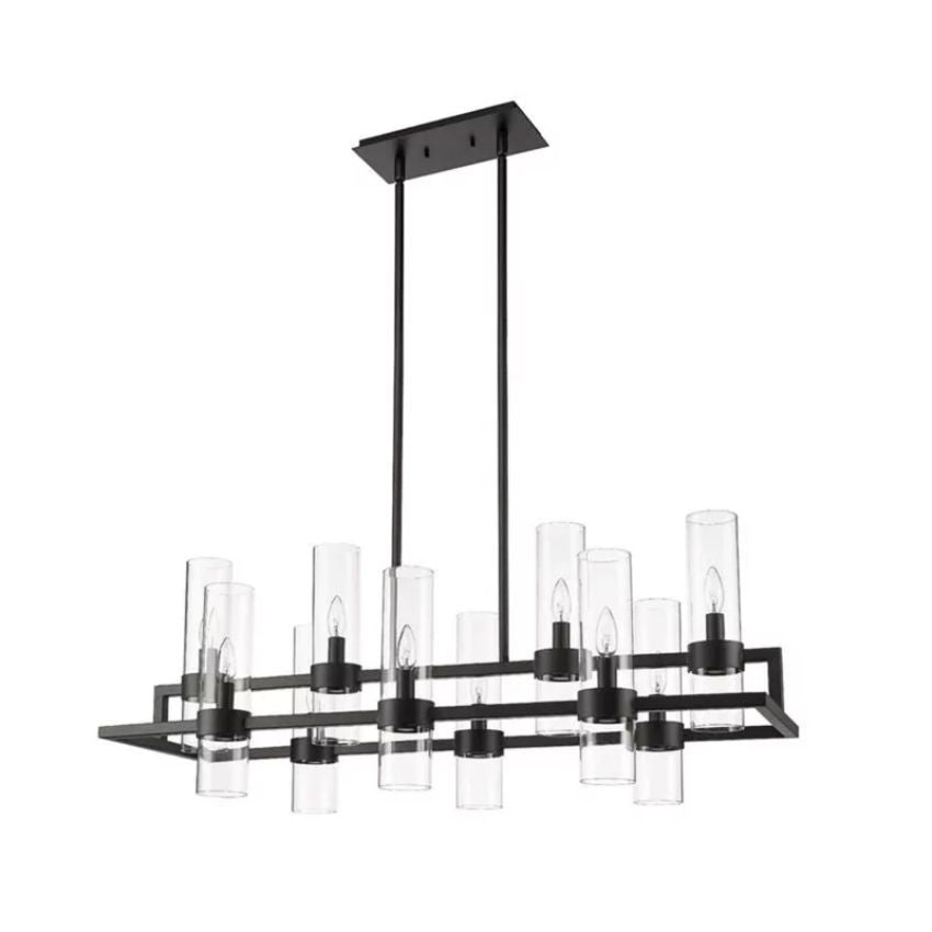 Luster Gaze Brio Rectangle Chandelier 43" - Background Shot