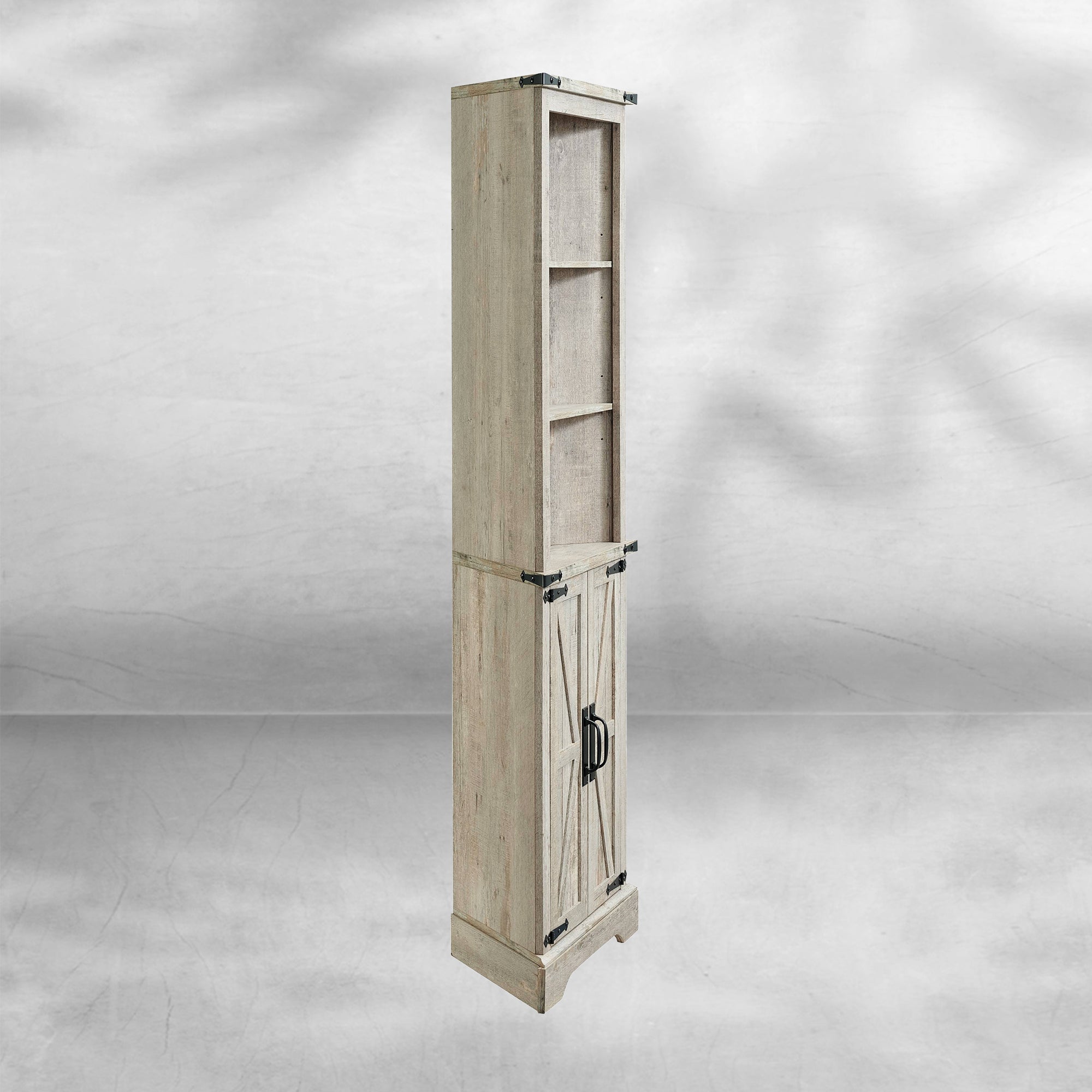 Tall Corner Cabinet Farmhouse Storage Cabinet with Barn Door