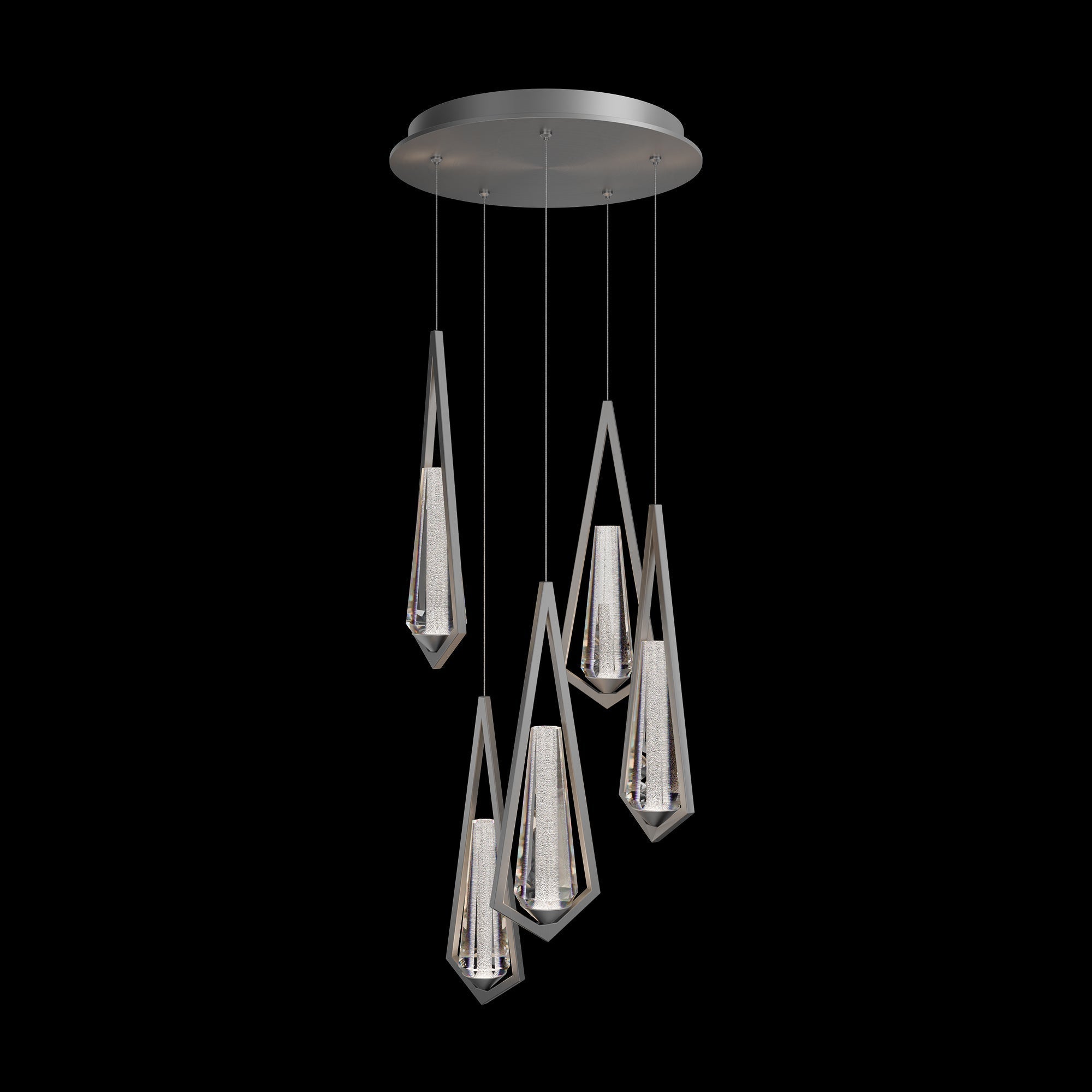 Luster Gaze Radiant Bloom 5-Light Round Chandelier - sophisticated American living room