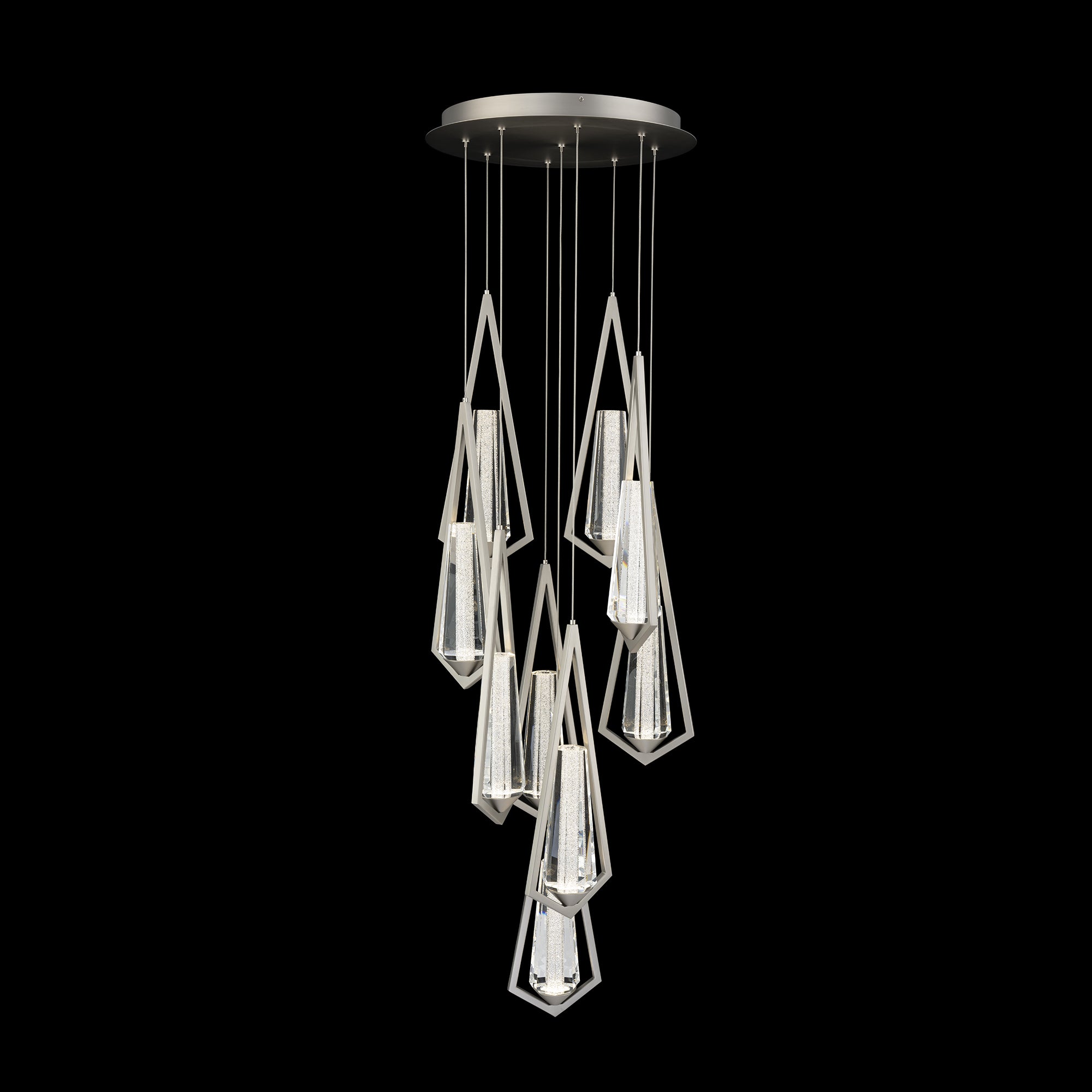 Luster Gaze Radiant Bloom Round Chandelier 9 Light - grand American foyer with two-story ceiling