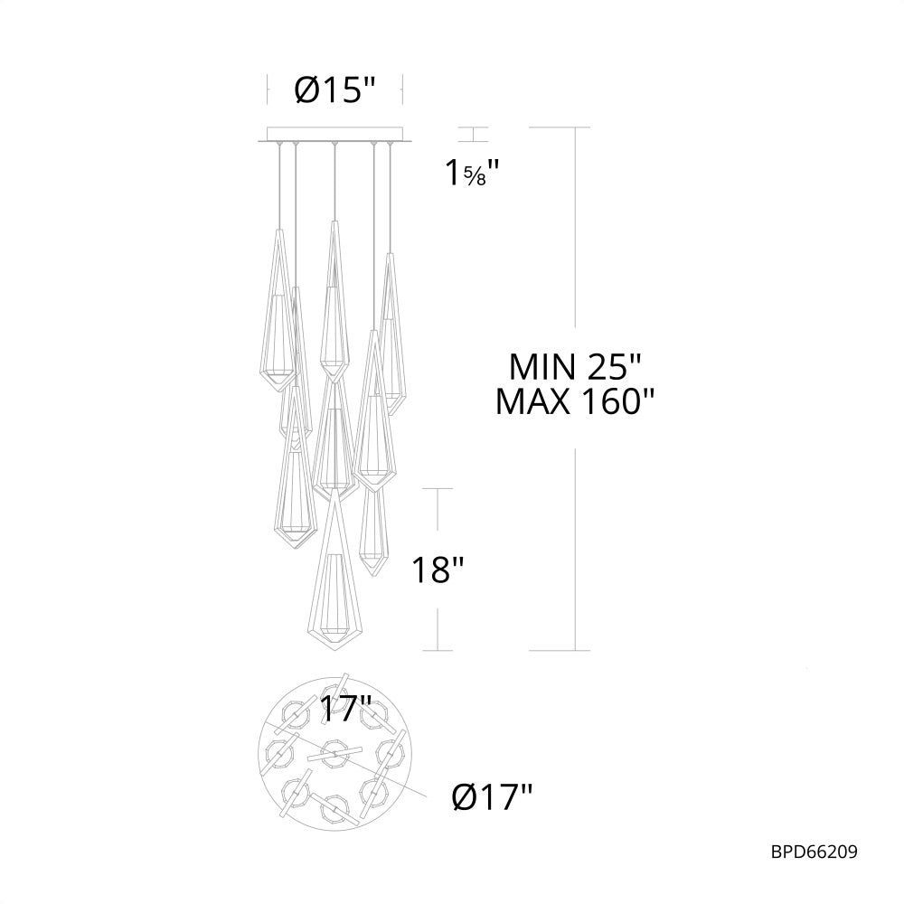 Luster Gaze Radiant Bloom Round Chandelier 9 Light - Background Shot