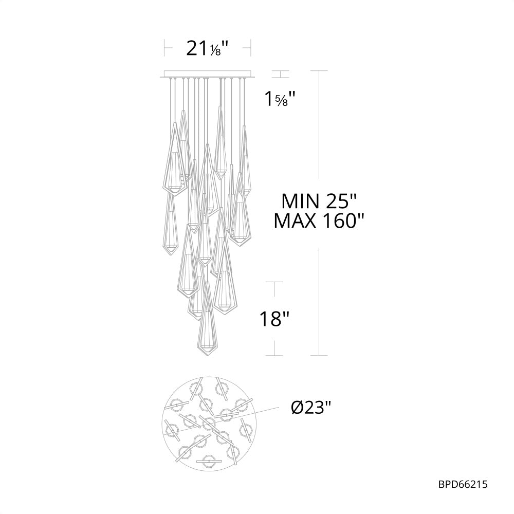 Luster Gaze Radiant Cascade Round Chandelier 14 Light - Background Shot
