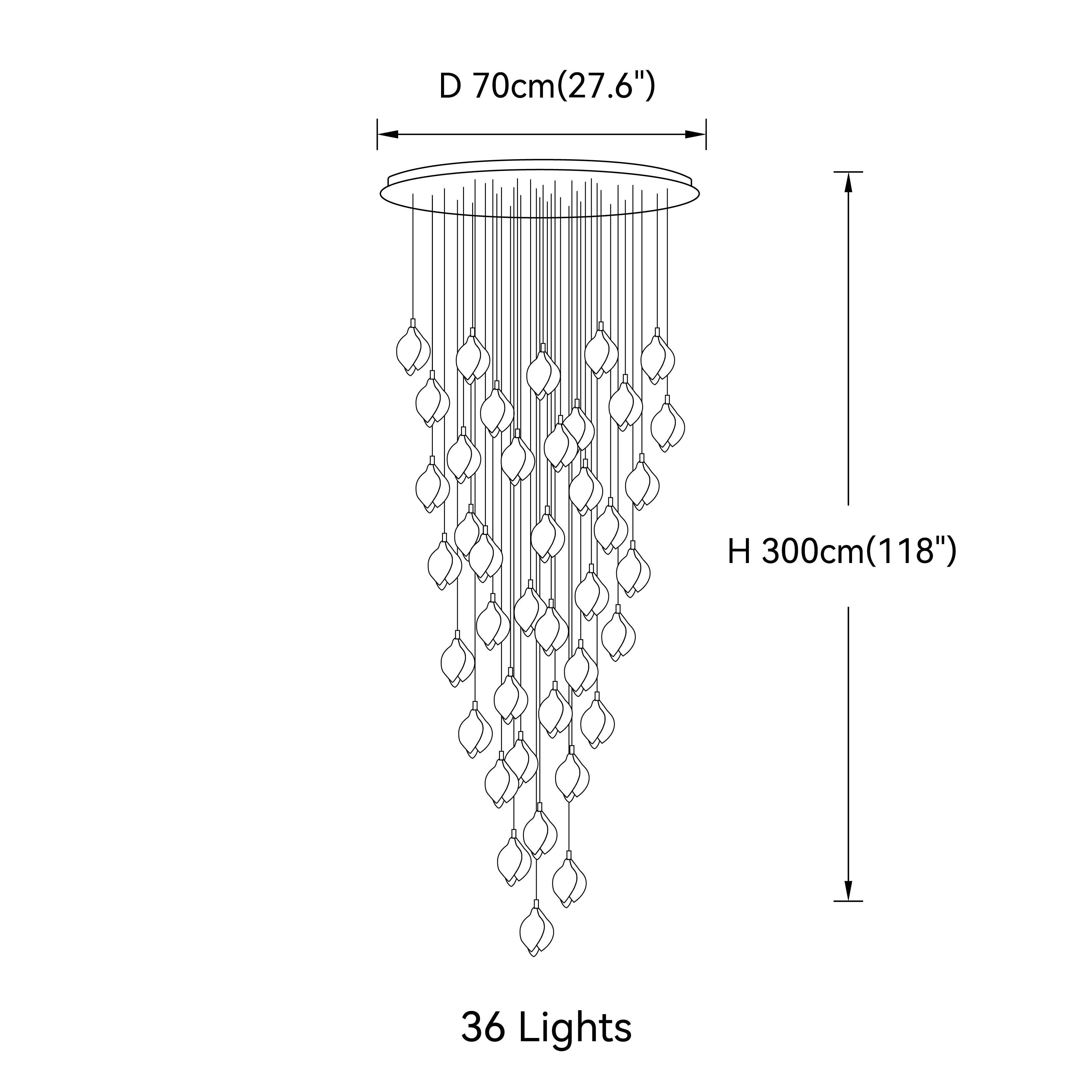 Luster Gaze Porcelain Petal Cascade Pendant Light - Background Shot