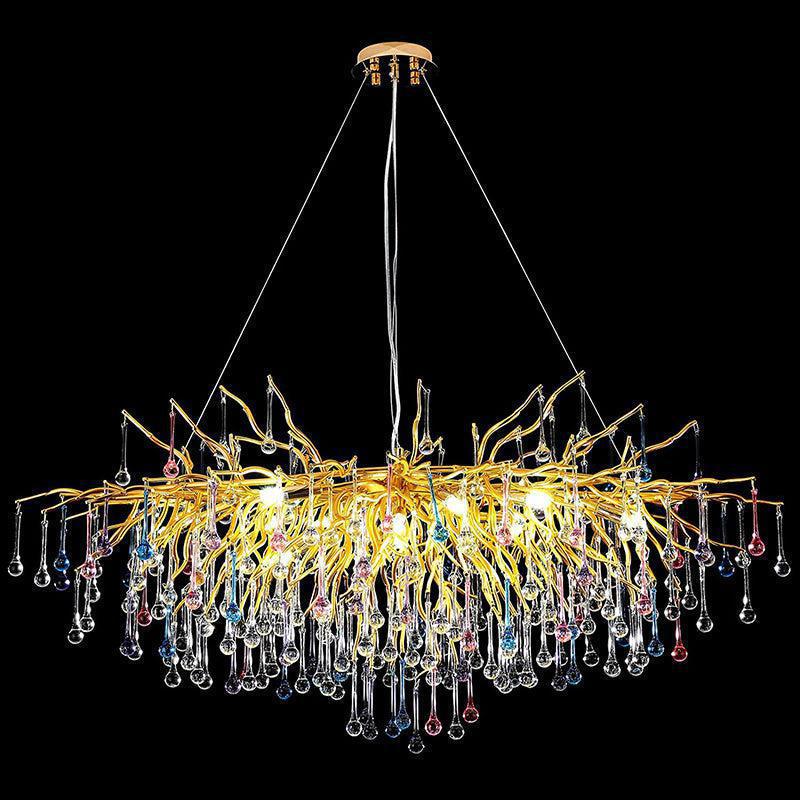 Luster Gaze Verdant Cascade Branch Chandelier 45"L - Background Shot