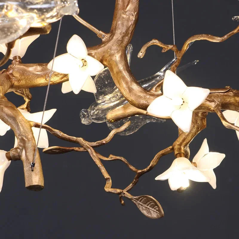 Crissy Branch Brass Bird Branch Linear Chandelier