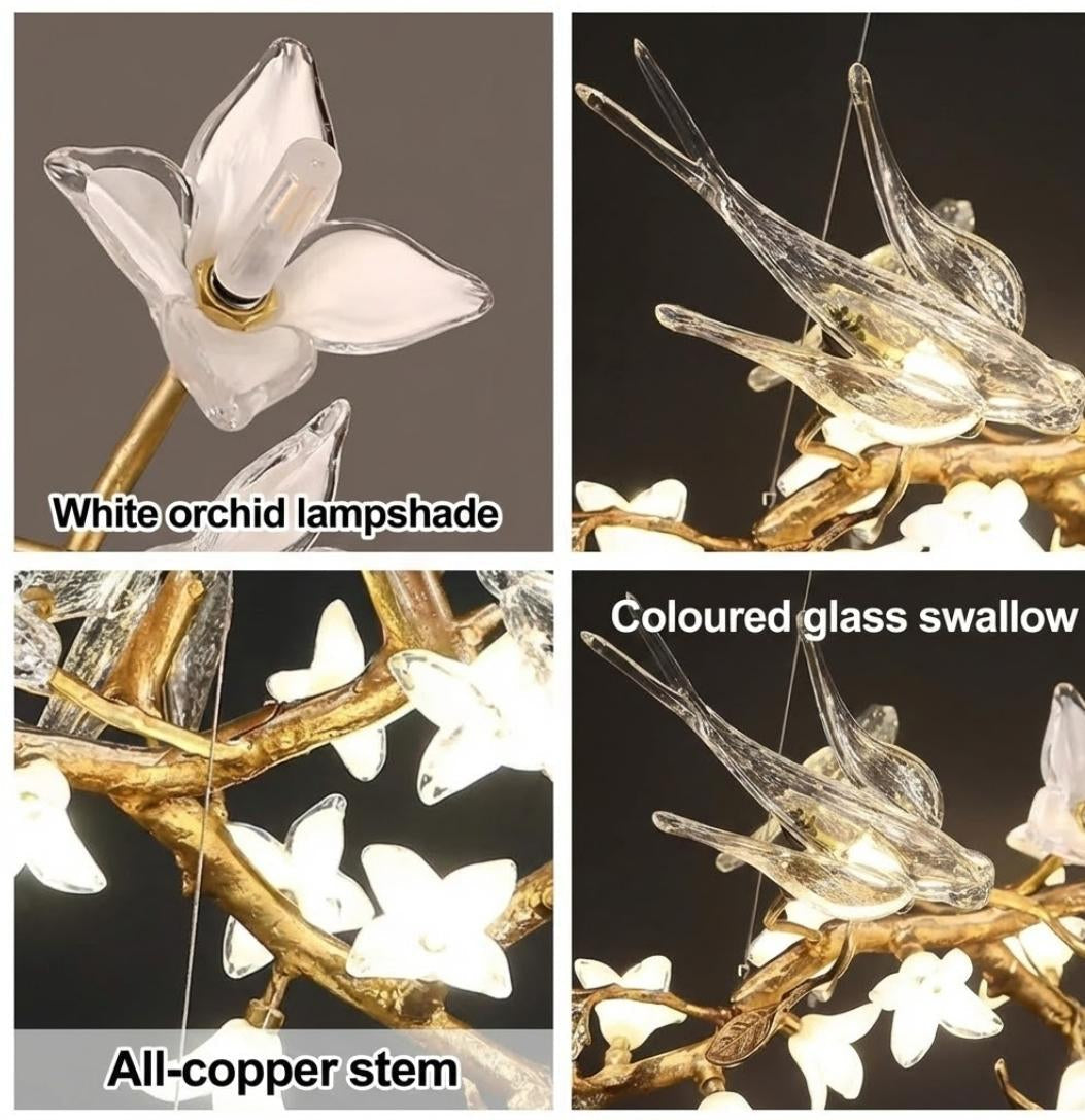 Crissy Branch Brass Bird Branch Linear Chandelier