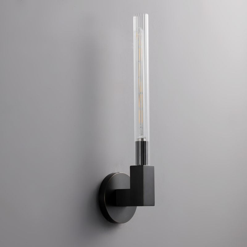 Luster Gaze Prismatic Candlestick Brass Glass Wall Sconce - Background Shot