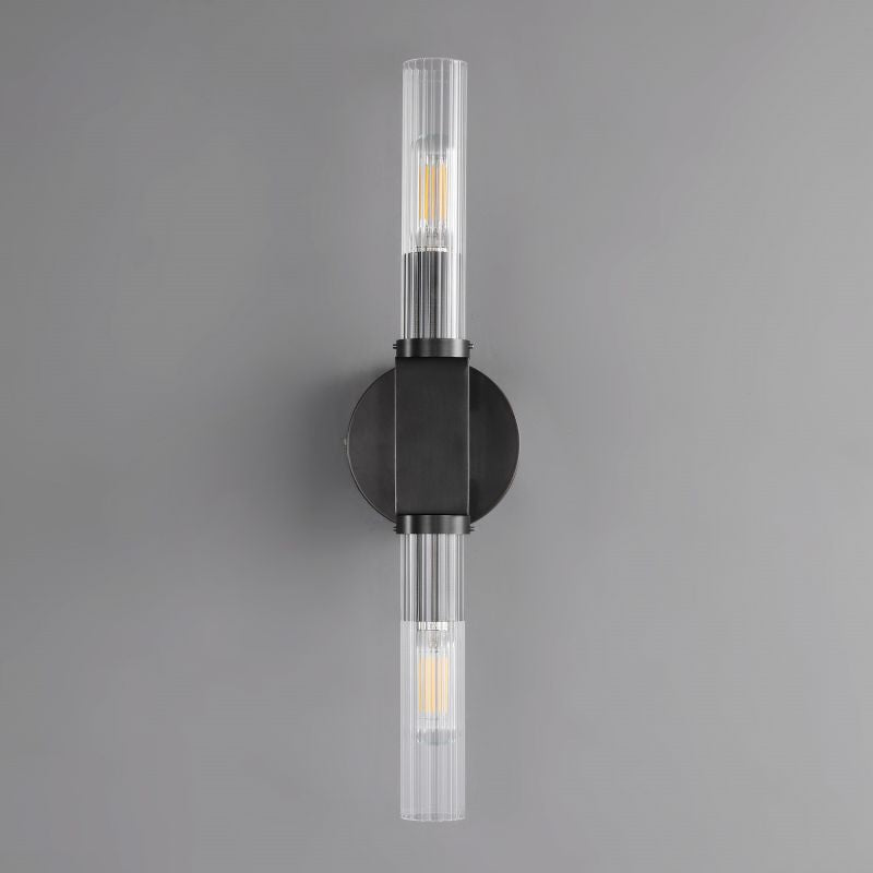 Luster Gaze Prismatic Candlestick Brass Glass Wall Sconce - Background Shot