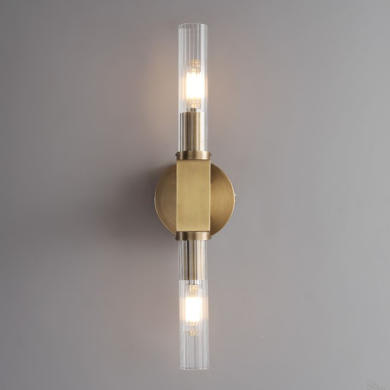 Luster Gaze Prismatic Candlestick Brass Glass Wall Sconce - Background Shot