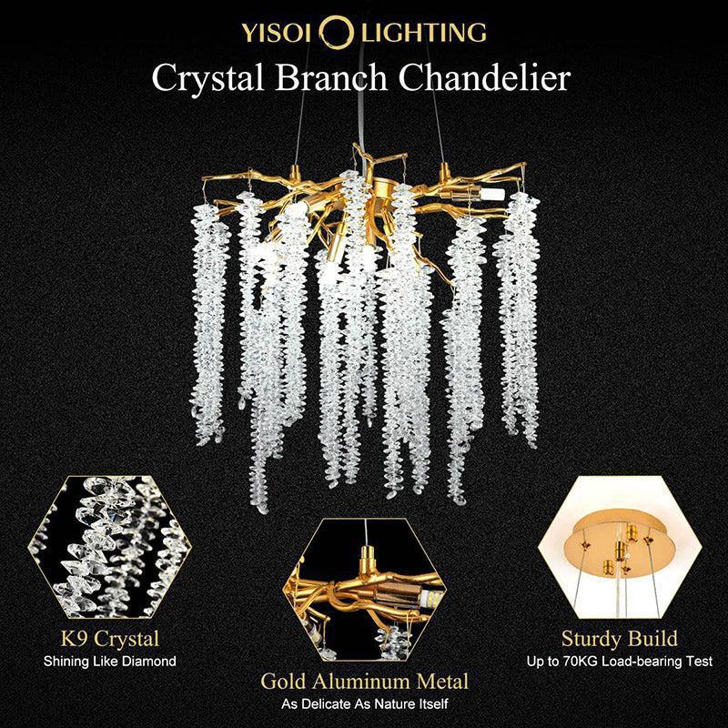 Luster Gaze Radiant Bloom Crystal Branch Chandelier - Background Shot
