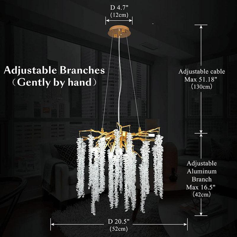 Luster Gaze Radiant Bloom Crystal Branch Chandelier - Background Shot
