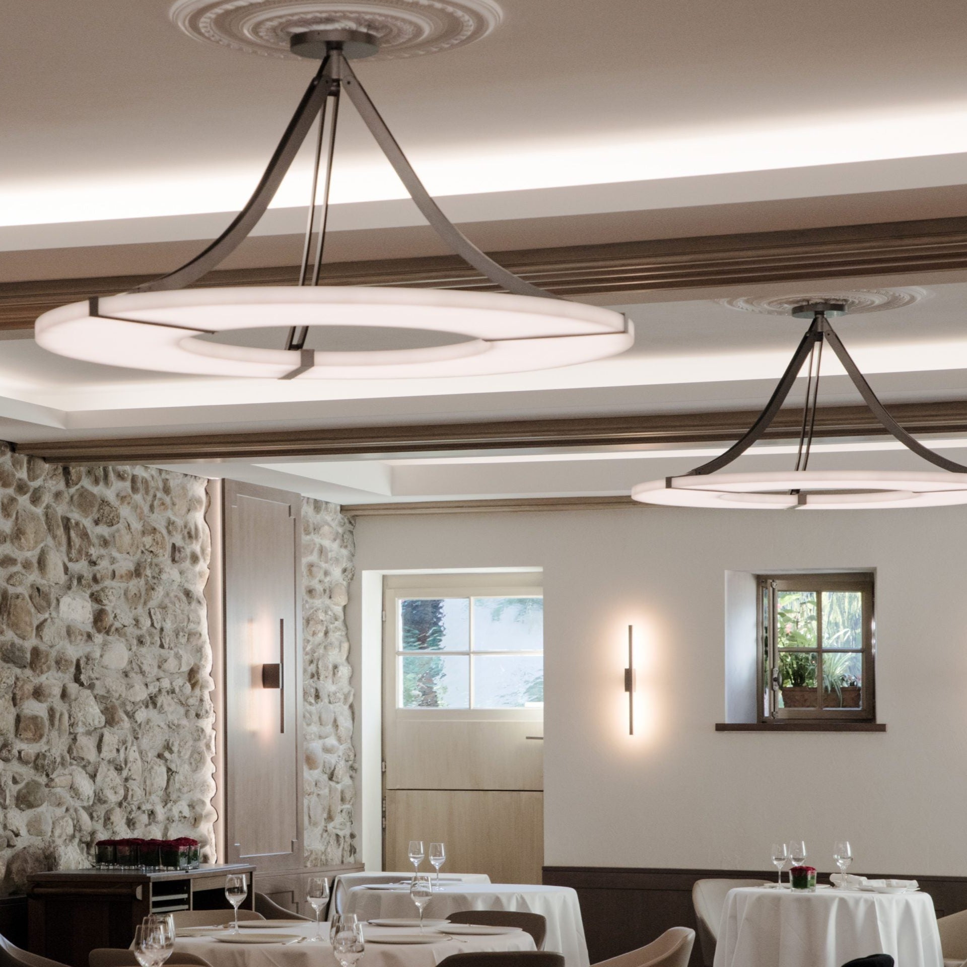 Modern Round Alabaster Chandelier