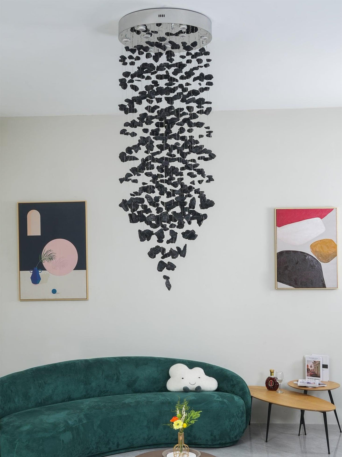 Charcoal Stone Crystal Chandeliers G to L