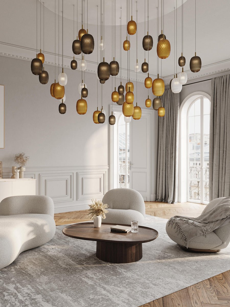 Galaxy Chromatic Gem Drop Spiral  Chandelier