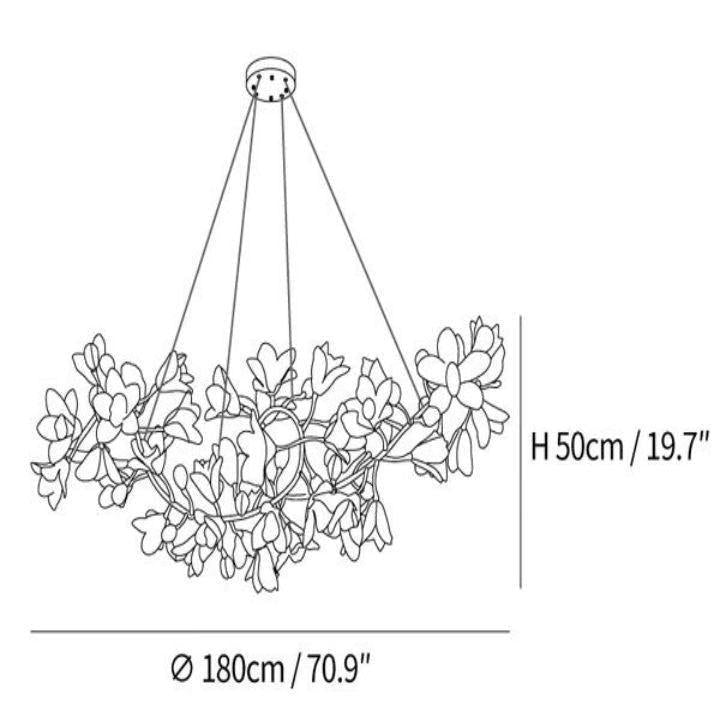 Luster Gaze Verdant Bloom Ceramic Chandelier - Background Shot