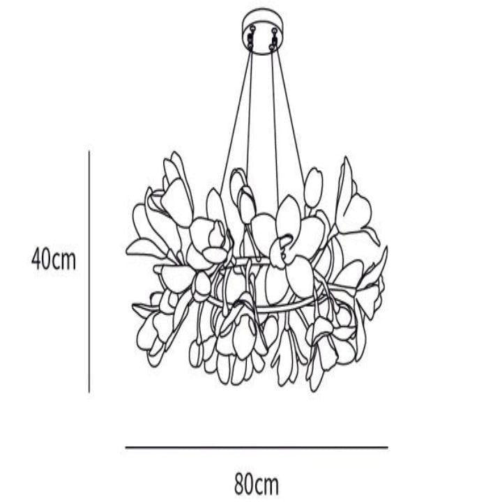 Luster Gaze Verdant Bloom Ceramic Chandelier - Background Shot