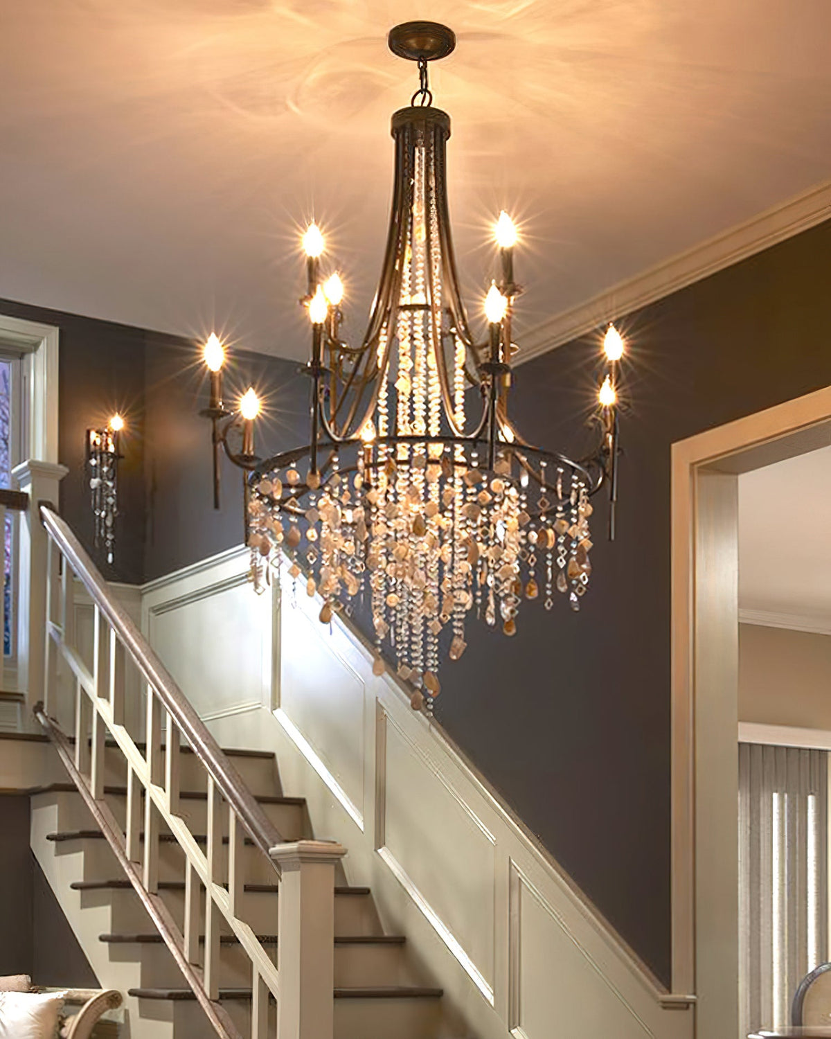 Tatum Lux Shell Crystal Chandelier - Luster Gaze
