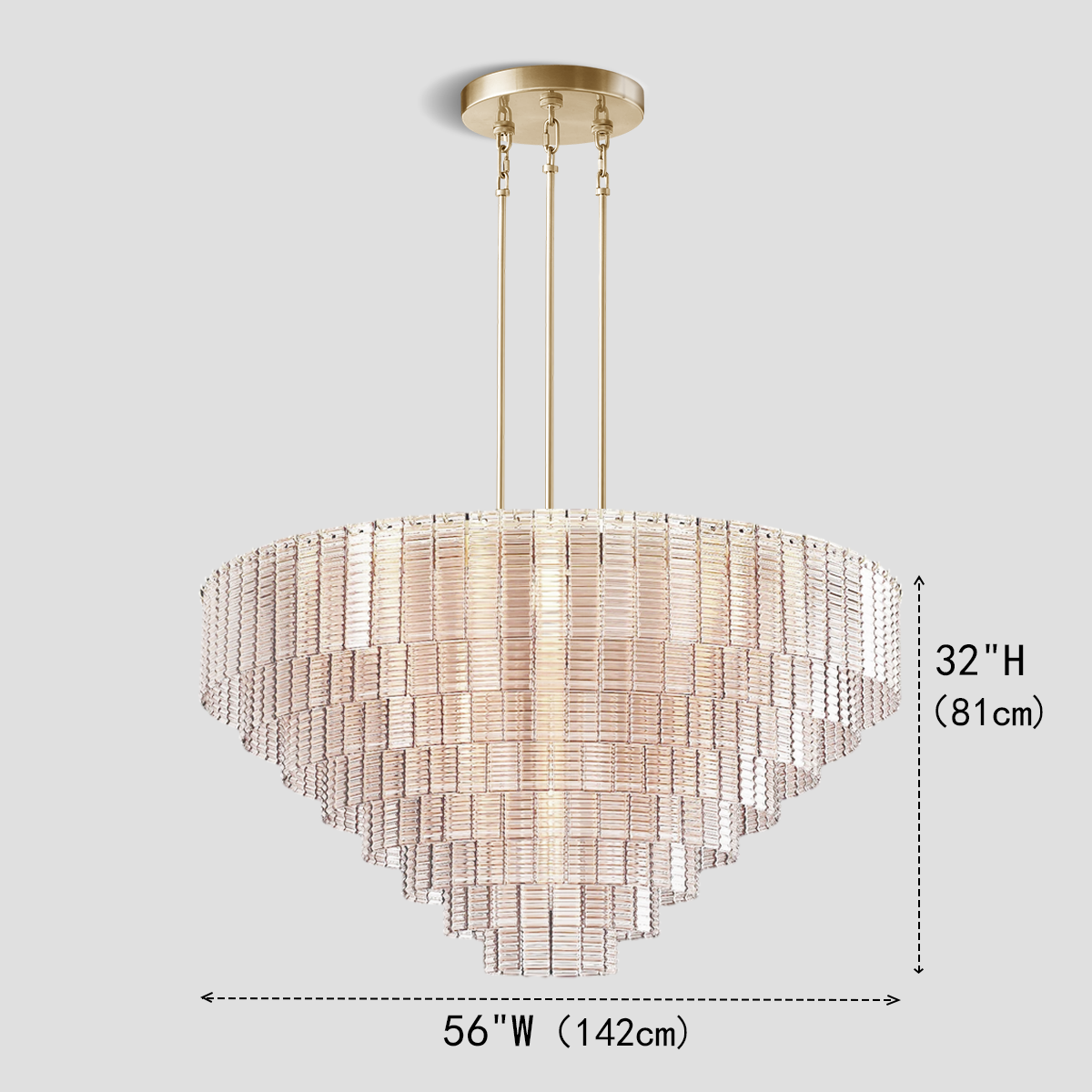 Shron Round Glass Tile Chandelier