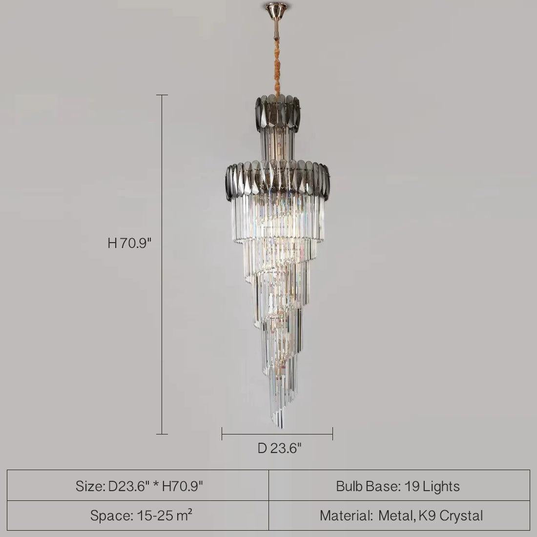 Luster Gaze Grand Lumina Spiral K9 Crystal Chandelier - Background Shot