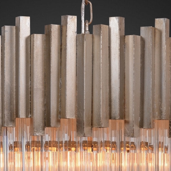 Luster Gaze Veridian Grandeur Glass Chandelier - Background Shot