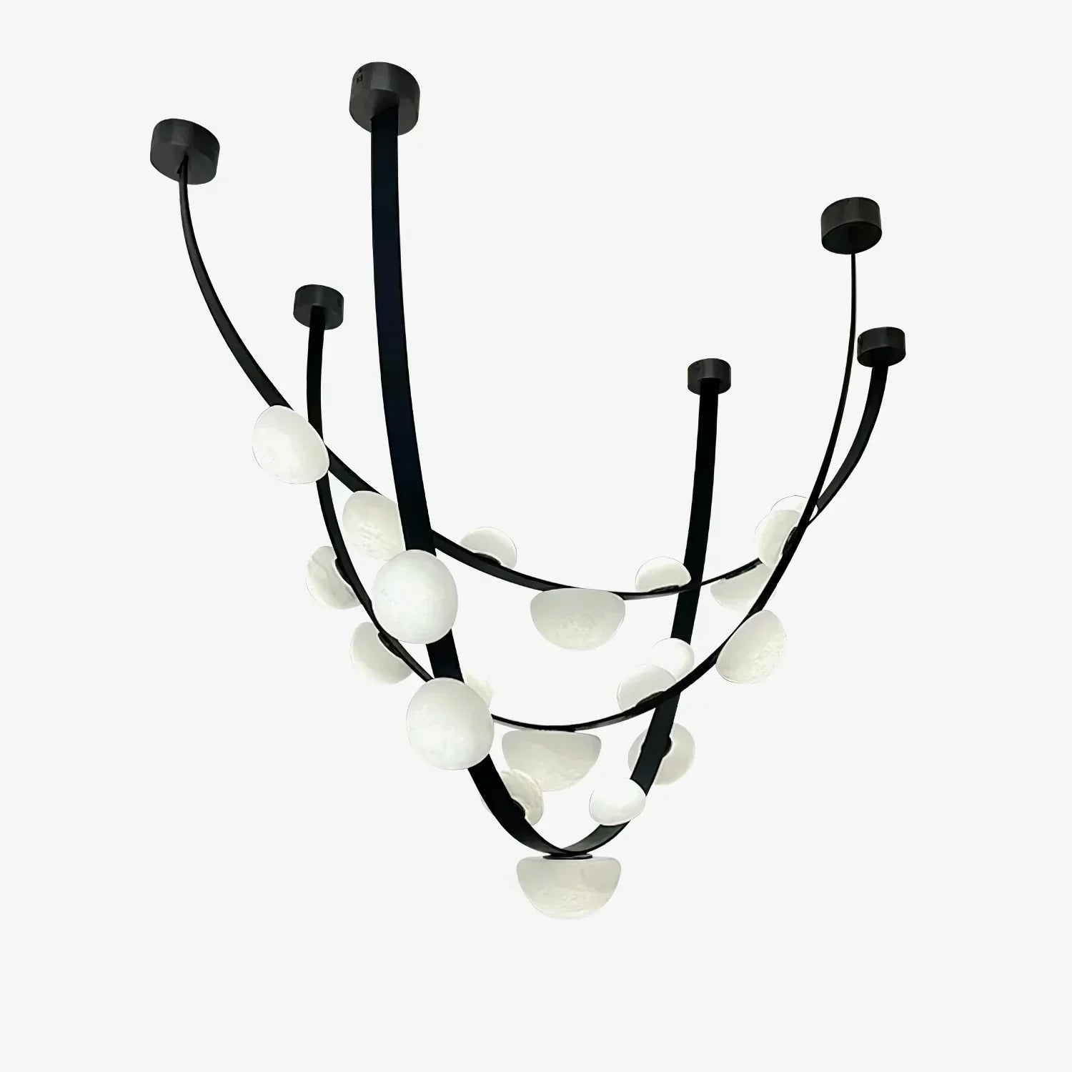 Alex Modern Dew Drops Alabaster Chandelier - Luster Gaze