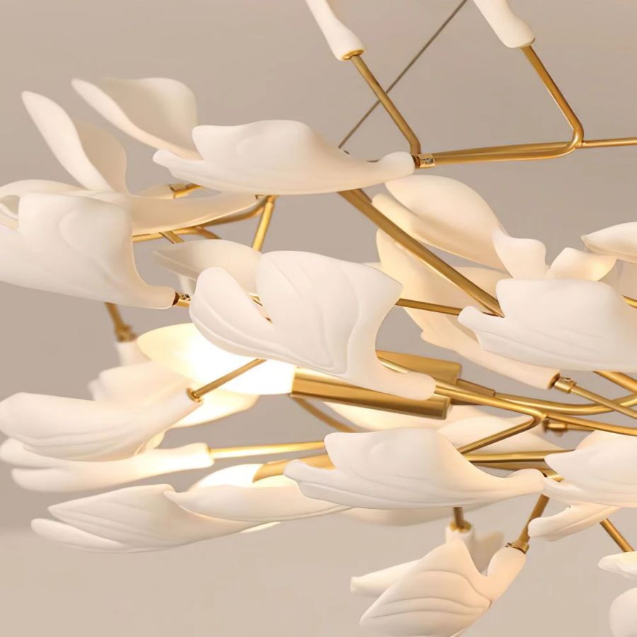 Luster Gaze Ginkgo Canopy Porcelain Chandelier - Background Shot