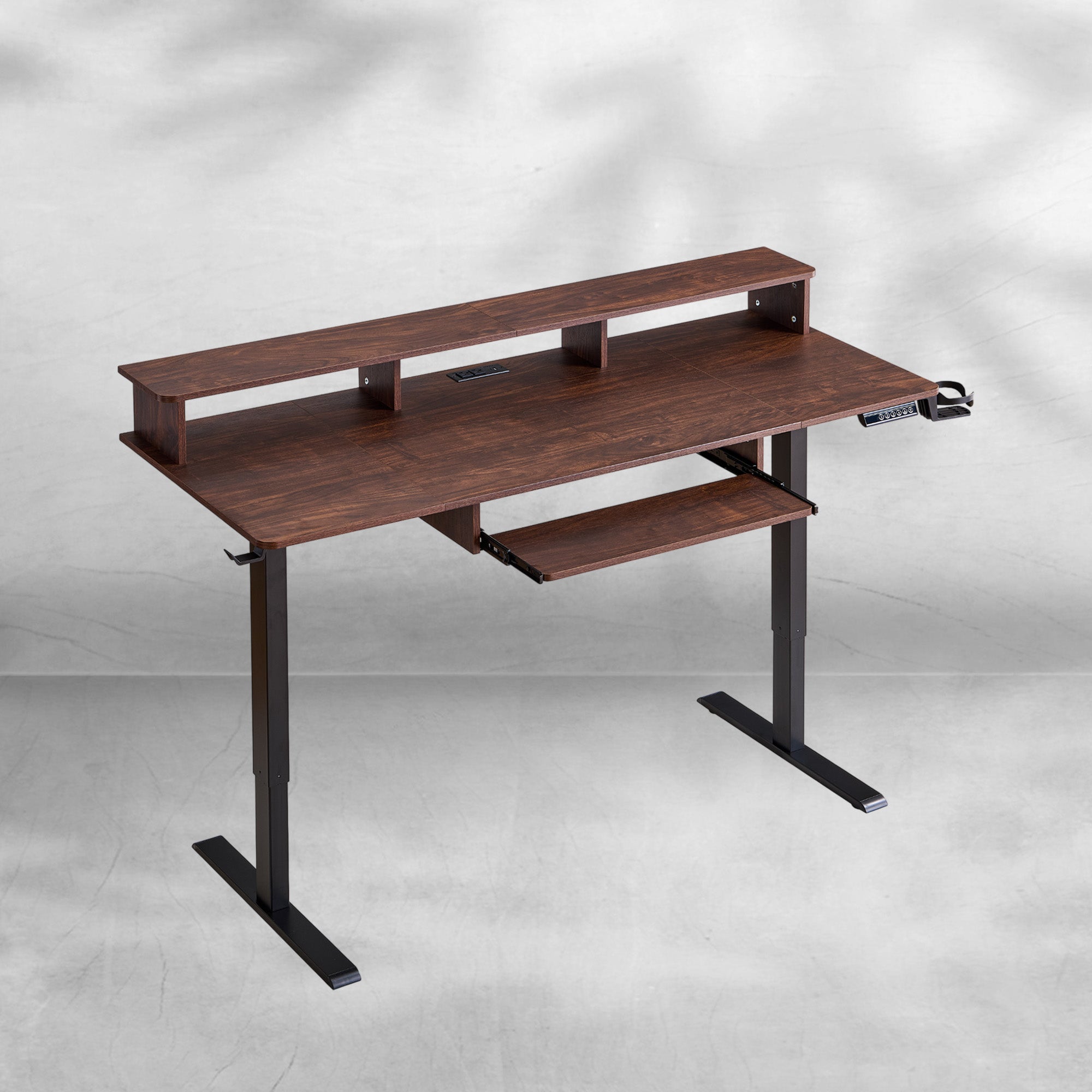 Electric Standing Desk 48" 60" with Keyboard Tray and Outlets