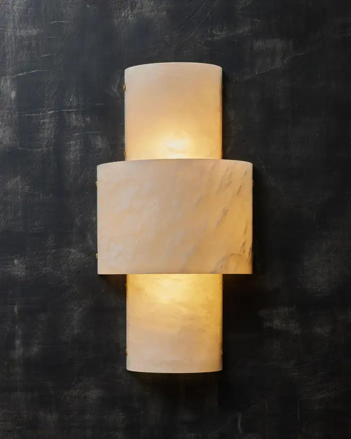 Half Cylinder Alabaster Wall Sconces  Kevin Studio