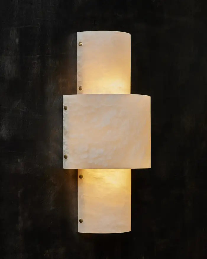 Half Cylinder Alabaster Wall Sconces  Kevin Studio