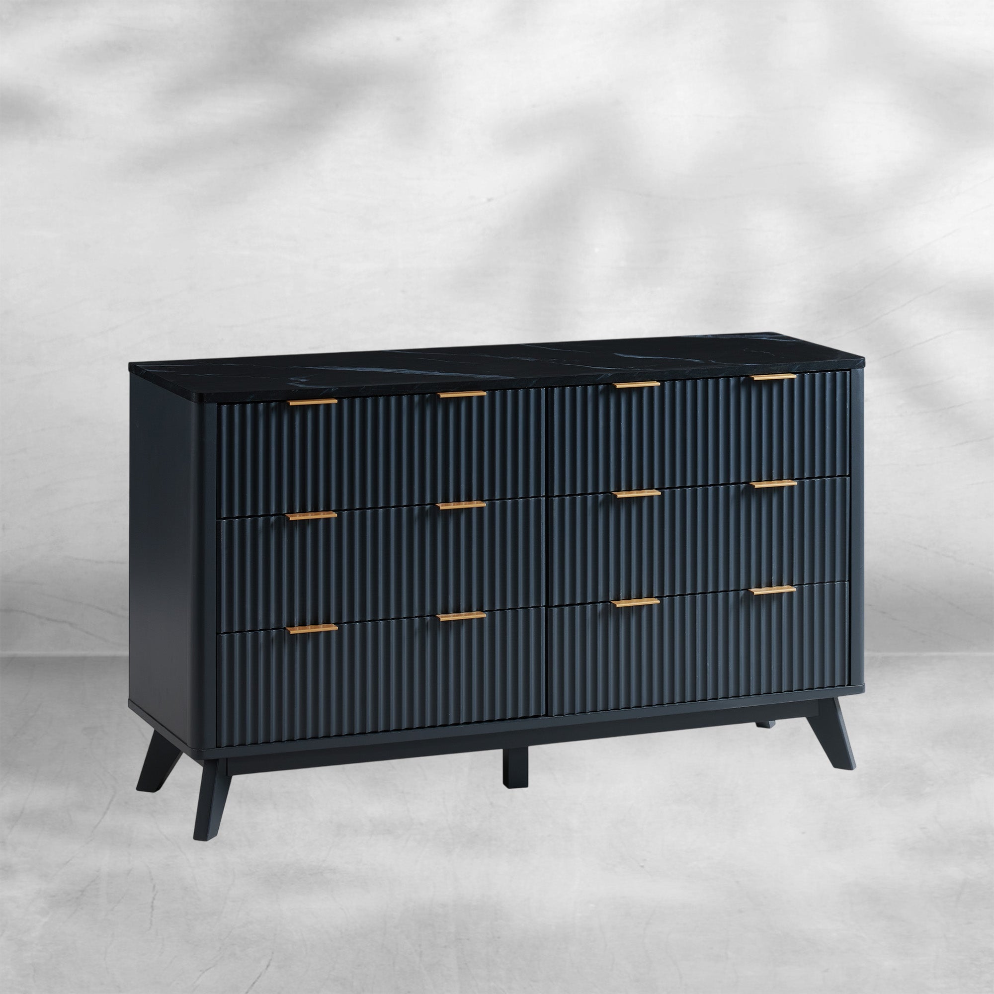 Fluted 6-Drawer Dresser Bedroom Organizer