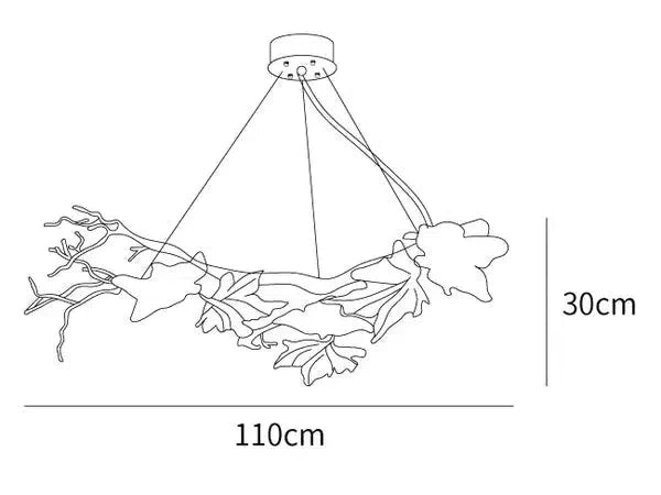Luster Gaze Veridian Branch Brass Chandelier - Background Shot