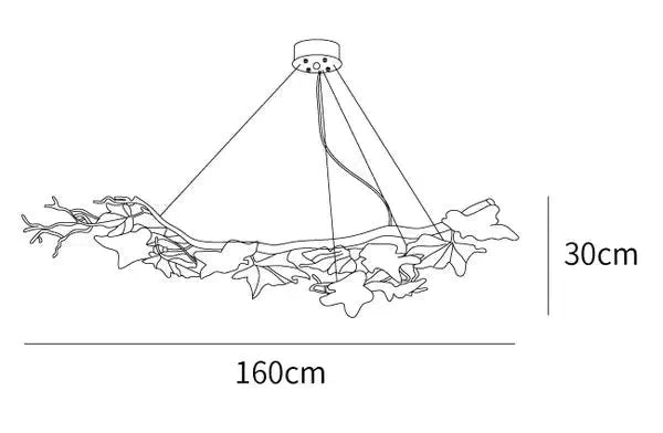 Luster Gaze Veridian Branch Brass Chandelier - Background Shot