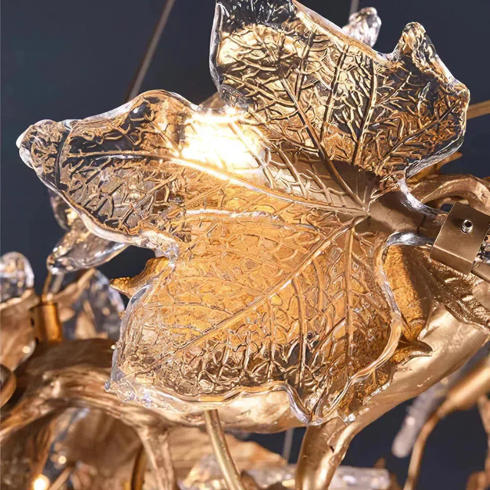 Luster Gaze Veridian Branch Brass Chandelier - Background Shot