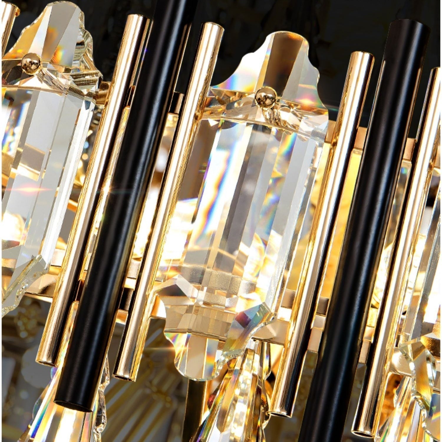 Luster Gaze Grand Lumina 3-Tier Round Crystal Chandelier - Background Shot