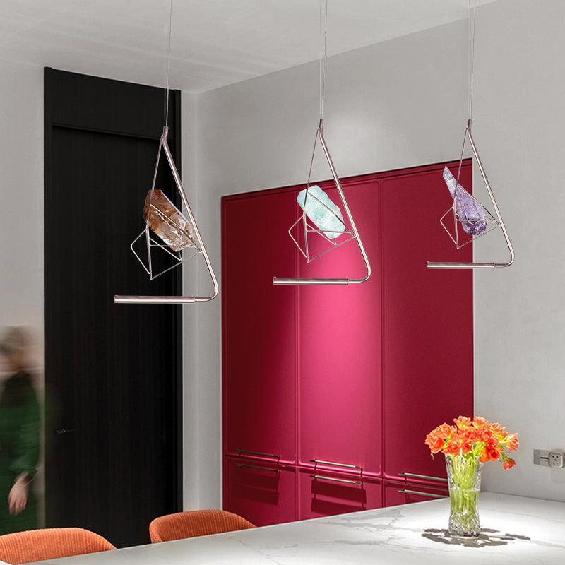 Besy Modern Rock Crystal Island Pendant, Bar Pendant