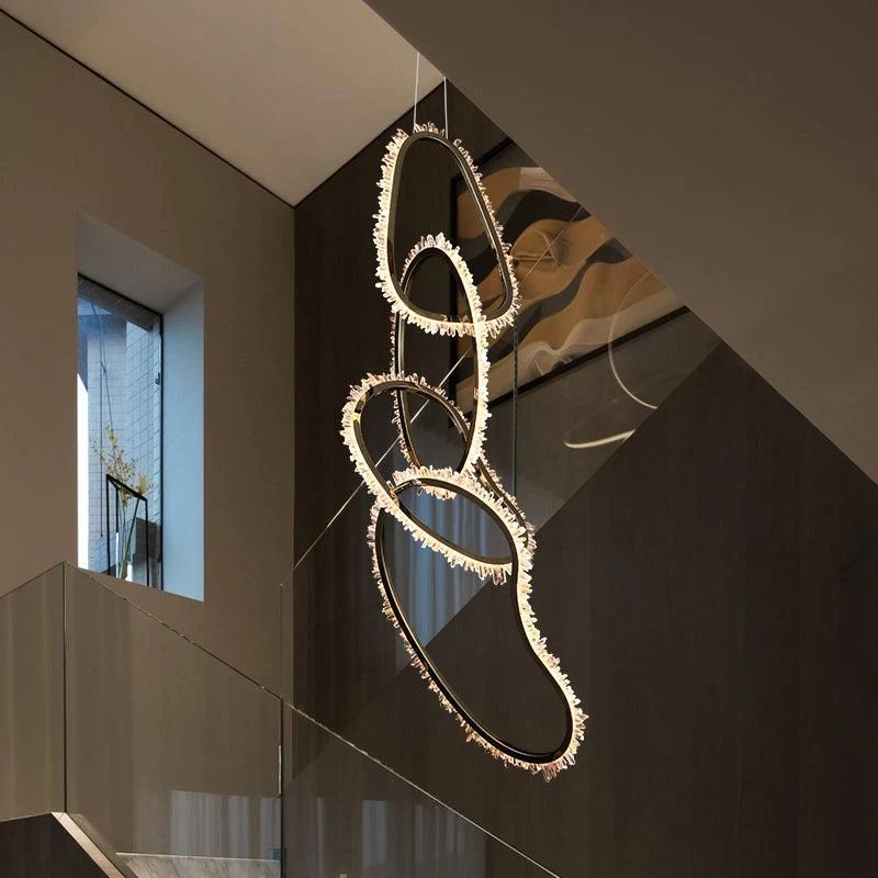 Besy Rock Crystal Irregular Round Chandelier