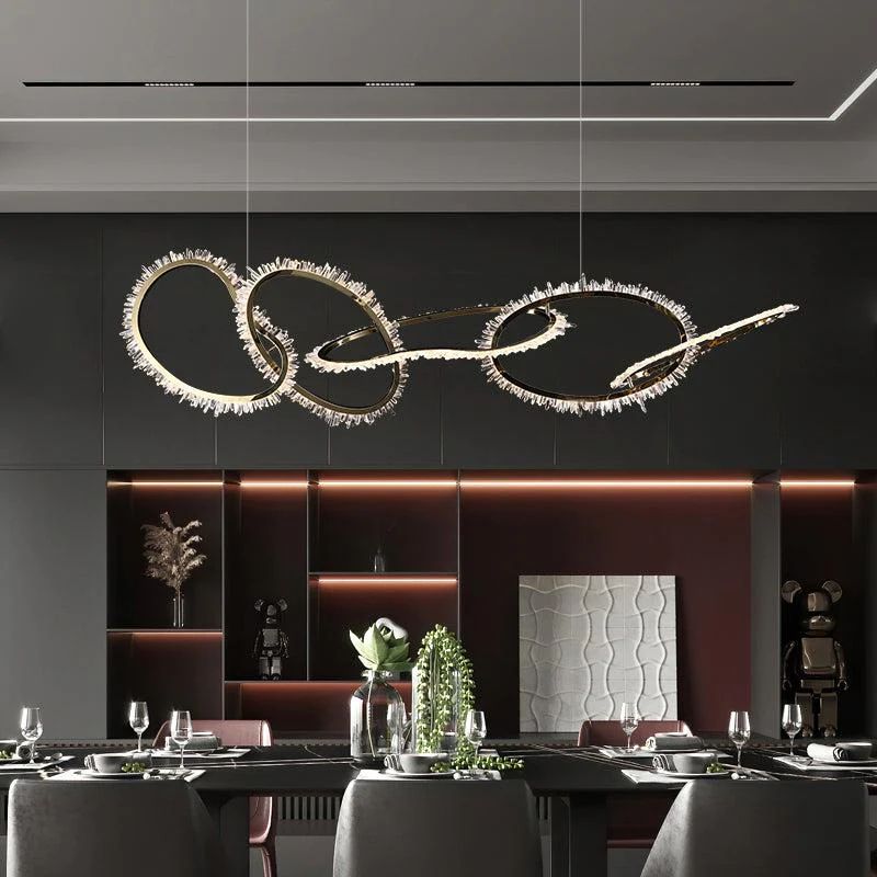 Besy Rock Crystal Irregular Round Chandelier