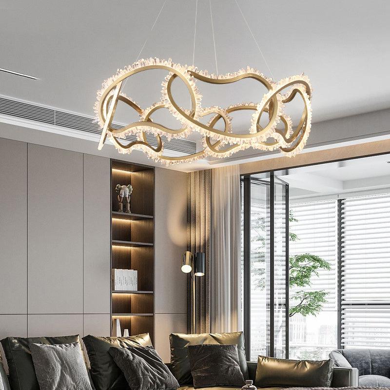 Besy Rock Crystal Multi Ring Chandelier