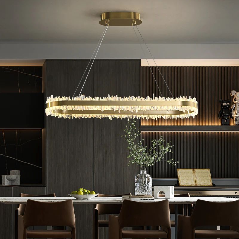 Besy Rock Crystal Oval Chandelier