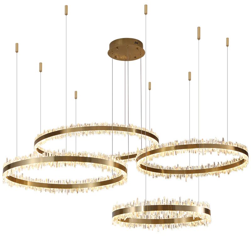 Besy Rock Crystal Rings Luxury Chandelier