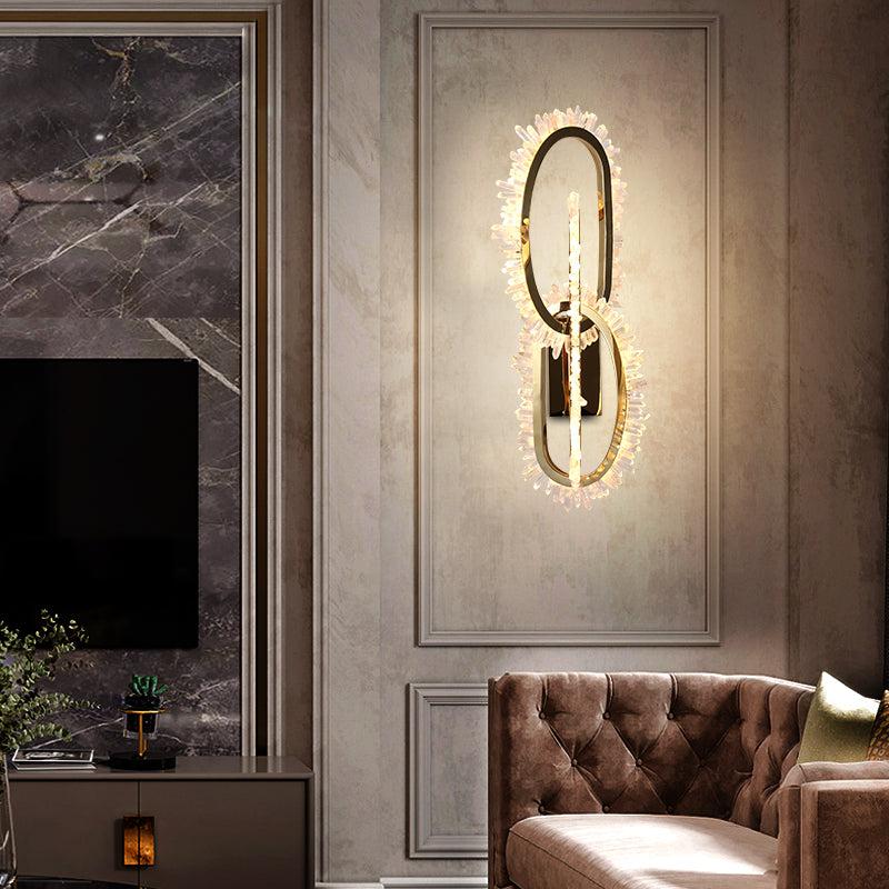 Besy Rock Crystal Unique Modern Wall Sconce