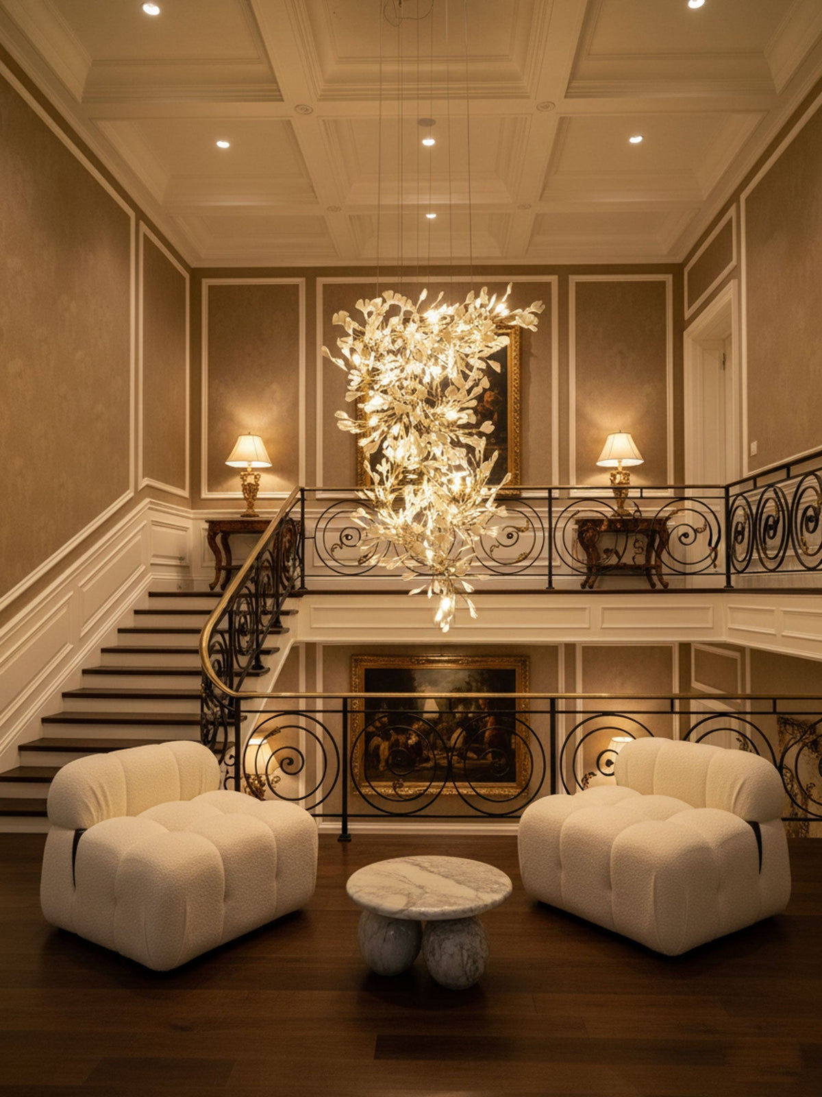 Gingko Ceramic Branch Chandelier F