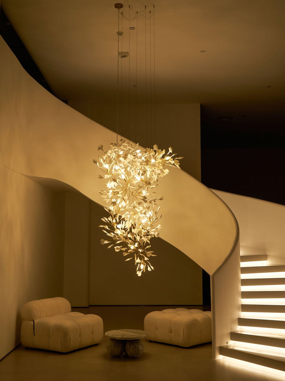 Gingko Ceramic Branch Chandelier F