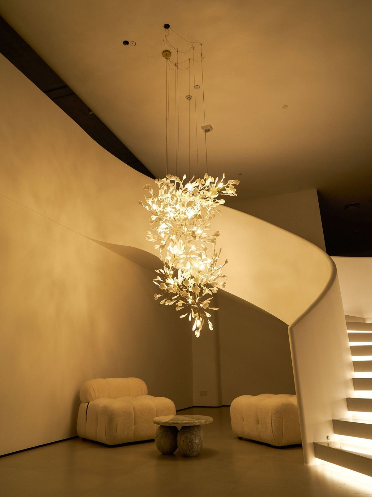 Gingko Ceramic Branch Chandelier F