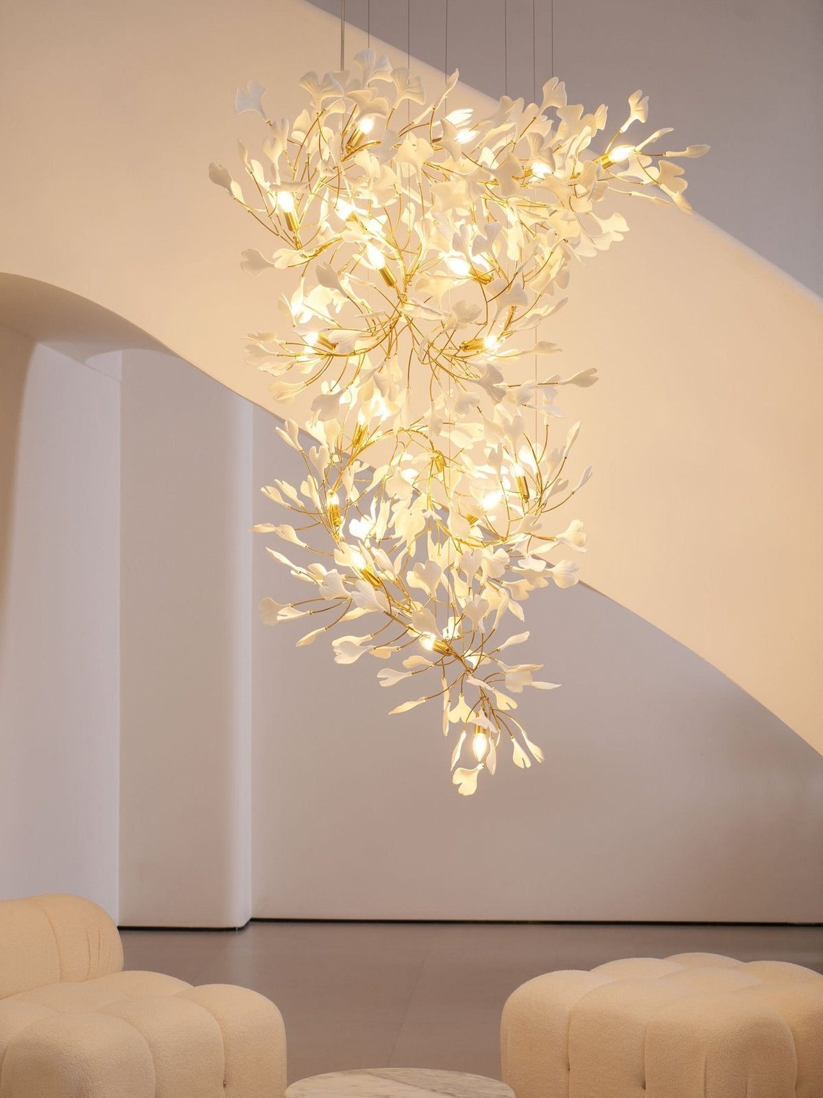 Gingko Ceramic Branch Chandelier F