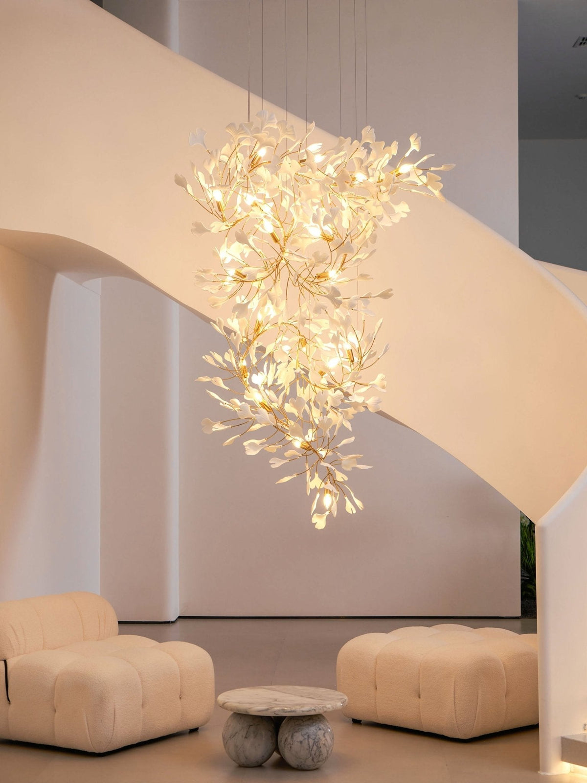 Gingko Ceramic Branch Chandelier F