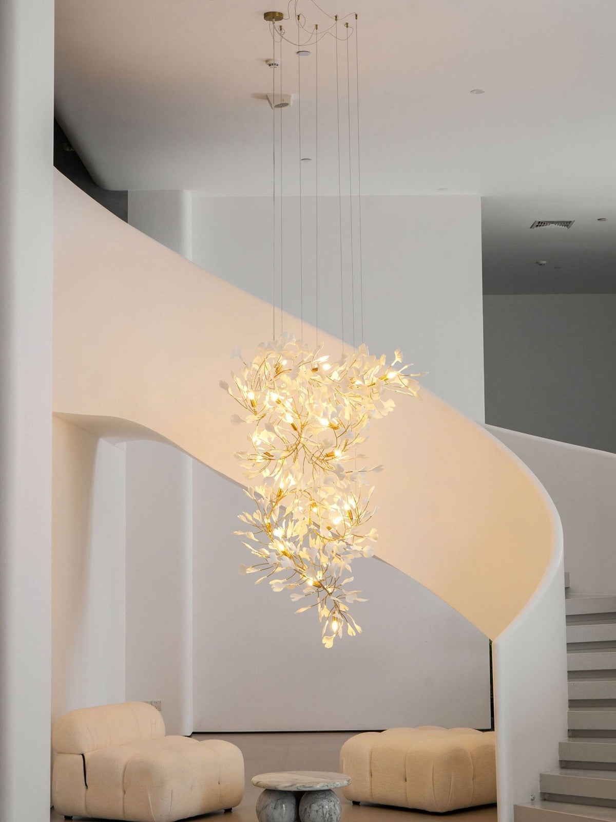 Gingko Ceramic Branch Chandelier F