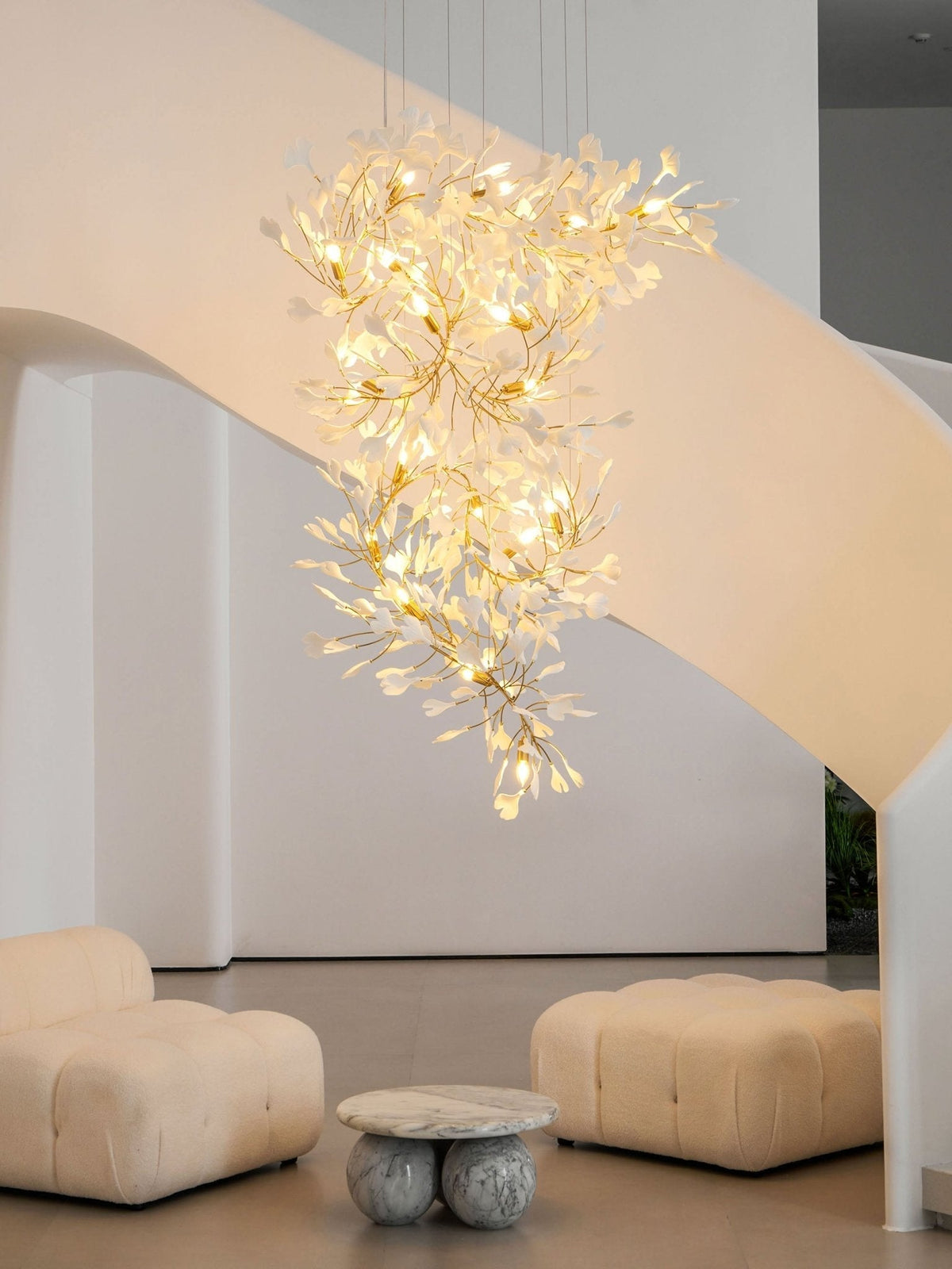 Gingko Ceramic Branch Chandelier F