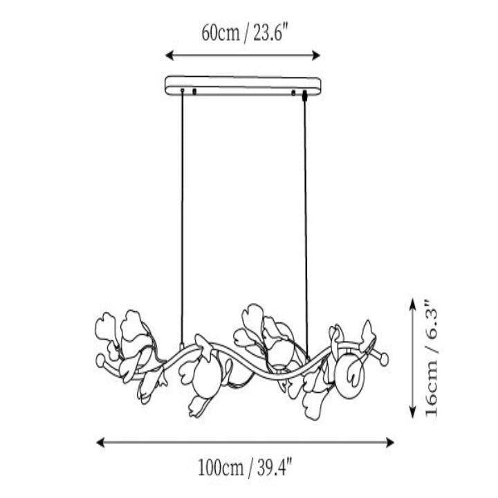 Luster Gaze Ginkgo Bloom Glass Chandelier - Background Shot