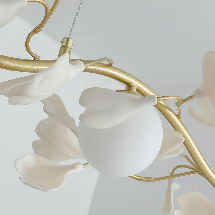 Luster Gaze Ginkgo Bloom Glass Chandelier - Background Shot
